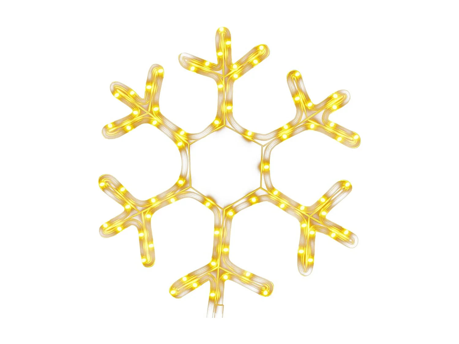 Figura fiocco di neve natalizia e 72 LED bianchi caldi 38x37 cm