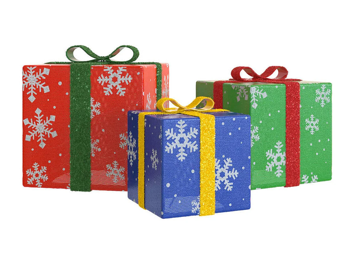 Scatole natalizie luminose 3 pz. 64 LED bianco caldo