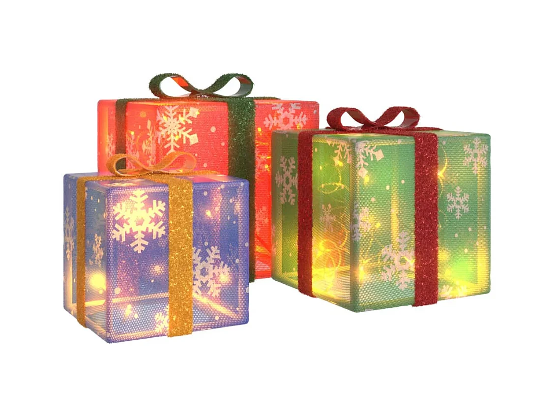 Boîtes de Noël lumineuses 3 pcs 64 LED blanc chaud