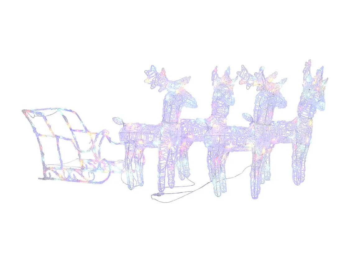 Decoração de Natal Rena e trenó 280x28x55 cm Acrílico