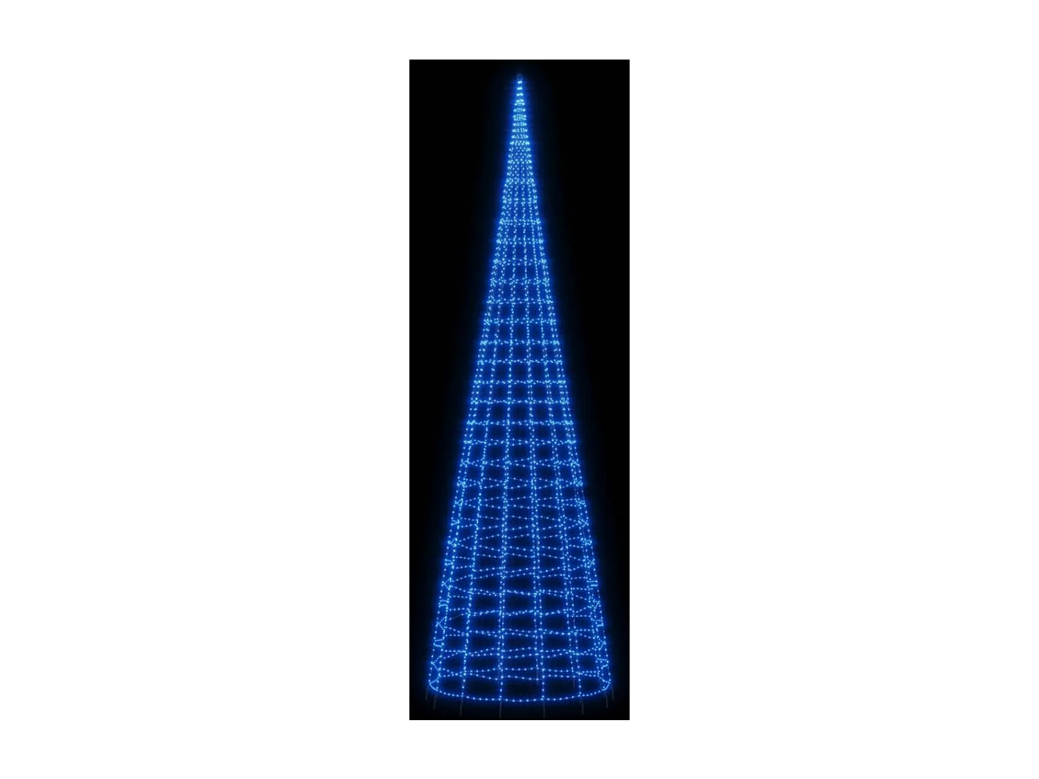 Albero di Natale illuminato su asta portabandiera 3000 LED blu 800 cm
