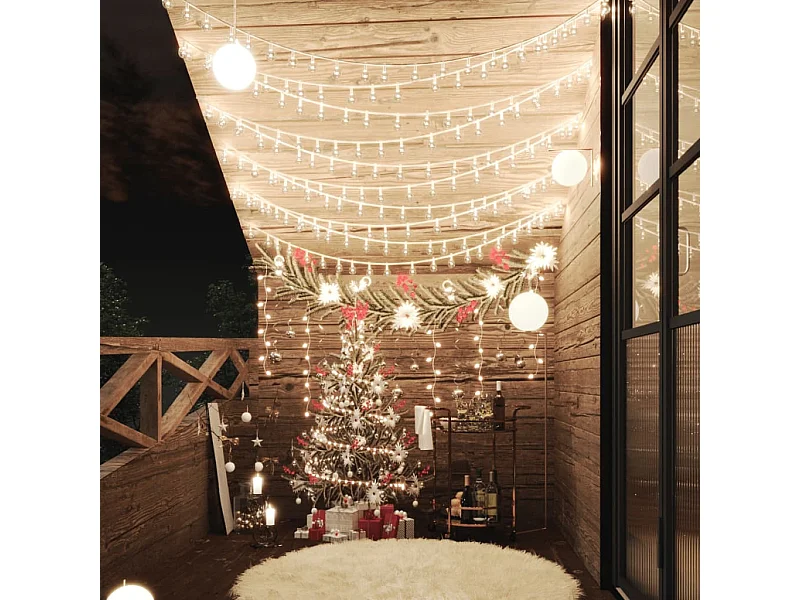 Guirlande lumineuse globe 40 m 400 LED blanc chaud 8 fonctions