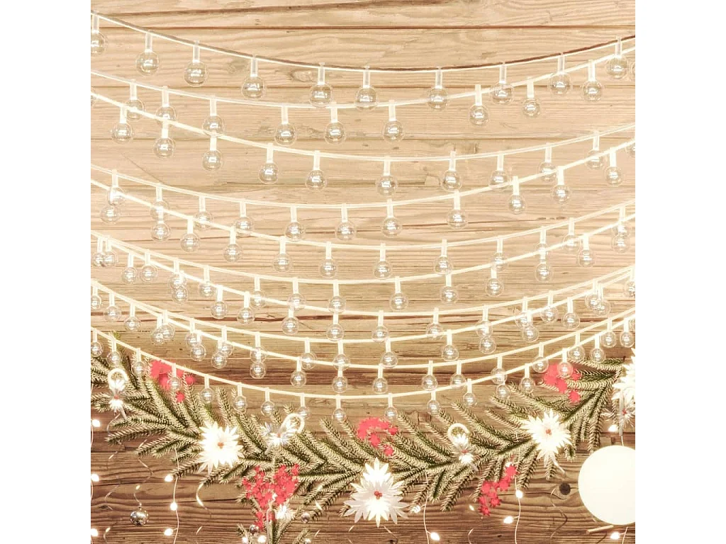 Globus-Lichterkette 40 m, 400 warmweiße LEDs, 8 Funktionen