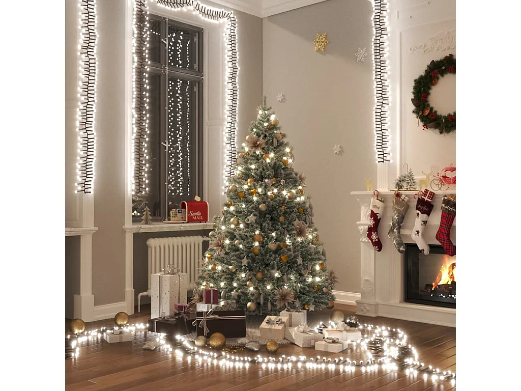 Guirlande lumineuse à LED groupées 1000 LED Blanc froid 11m PVC