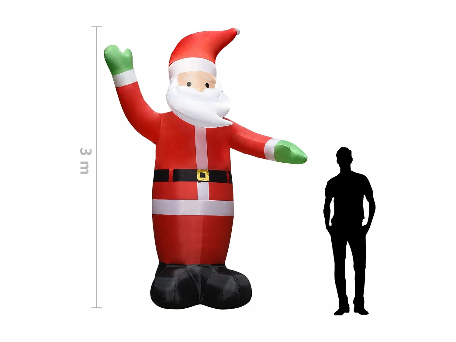 Babbo Natale Gonfiabile con Decorazione Natalizia a LED IP44 3 m