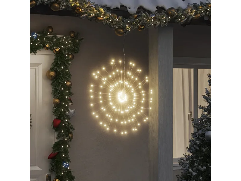 Estrela de Natal brilhante 140 LED 8 peças branco quente 17 cm