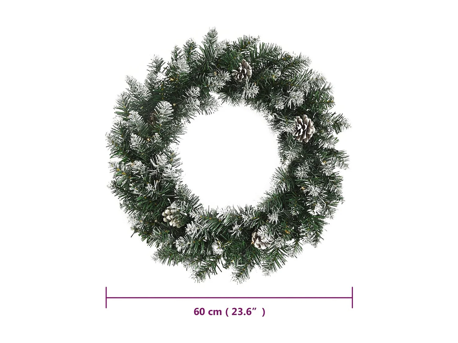 Ghirlanda natalizia con luci LED Verde 60 cm PVC