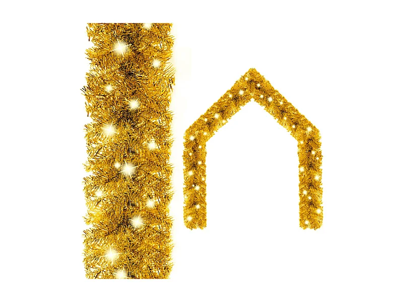 Guirlande de Noël avec lumières LED 10 m Doré