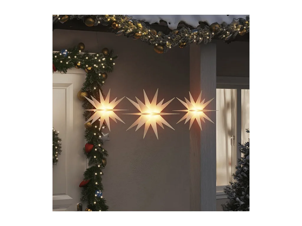 Luci natalizie con LED 3 pz pieghevoli bianche