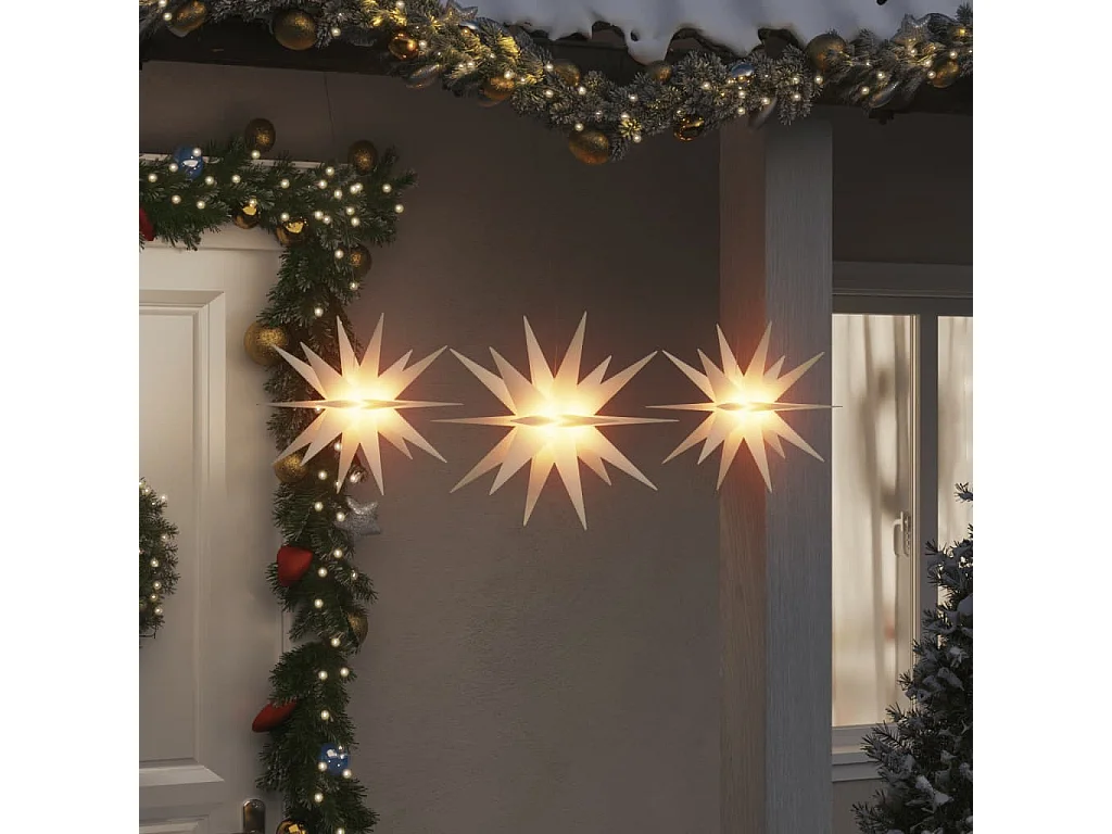 Kerstverlichting met LED 3 stuks opvouwbaar wit