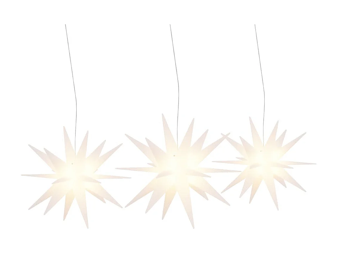 Kerstverlichting met LED 3 stuks opvouwbaar wit