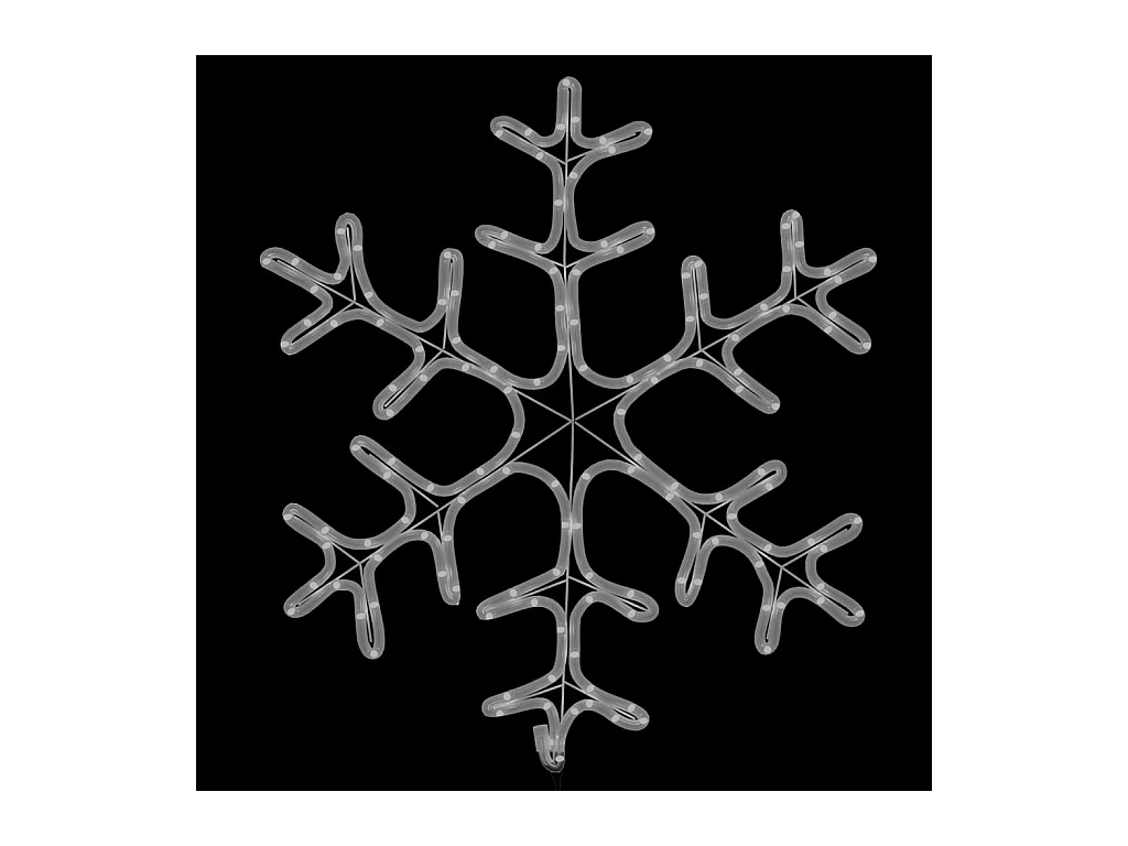 Copos de nieve navideños con LED 3 piezas Blanco cálido 59x59 cm