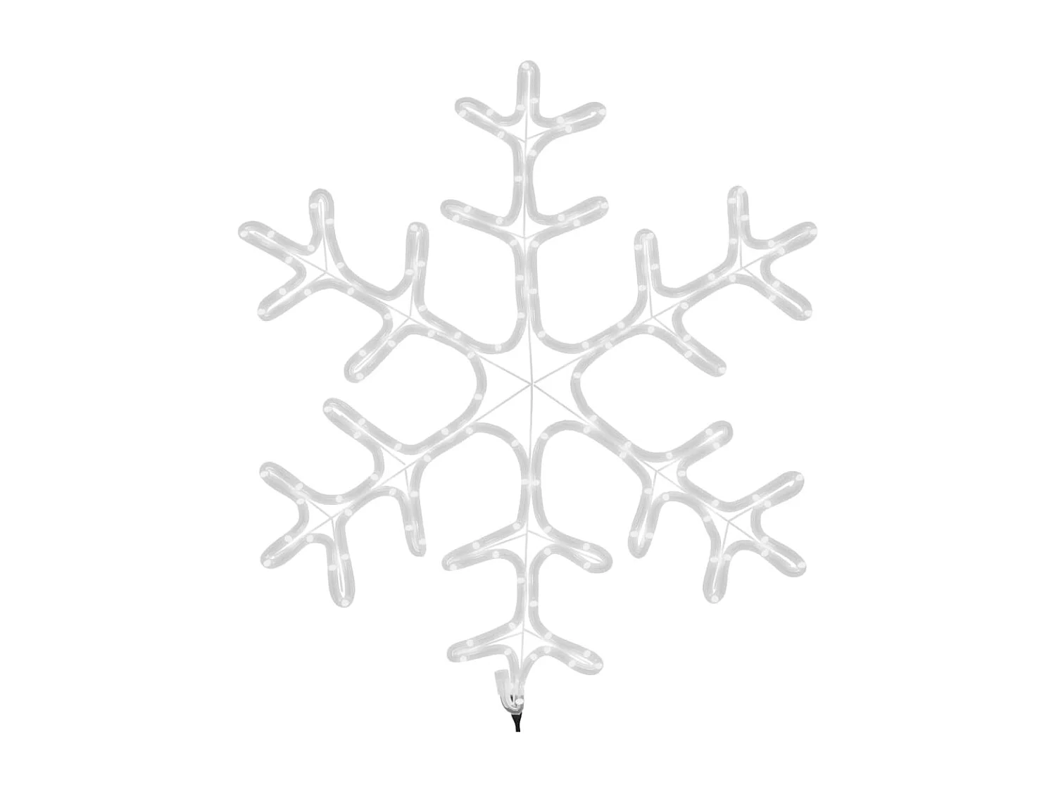 Fiocchi di neve natalizi con LED 3 pz Bianco caldo 59x59 cm