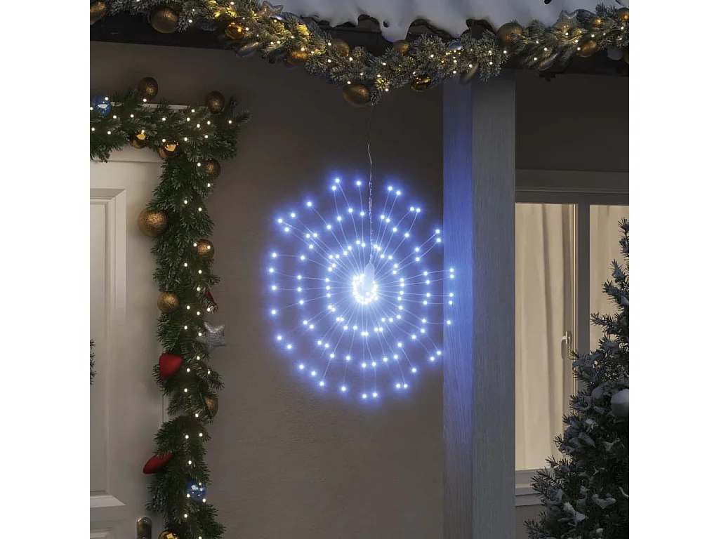 Stralende kerstster 140 koel witte LED's 17 cm