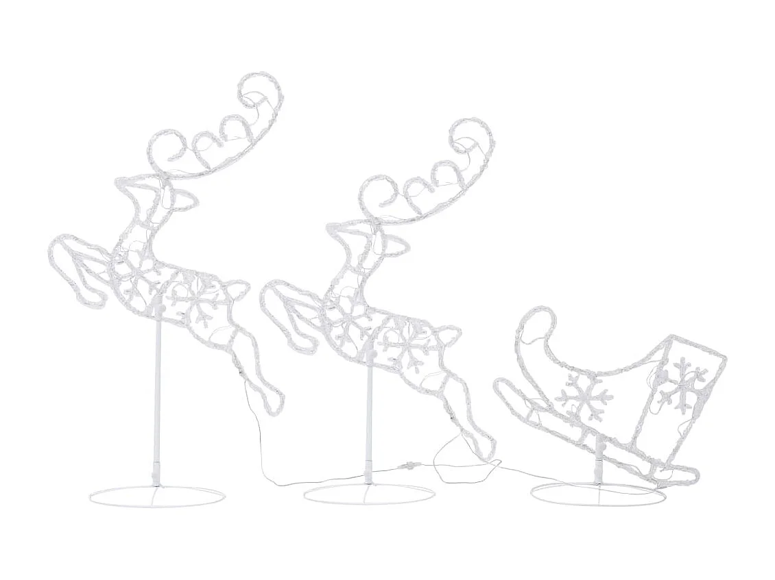 Renna/slitta volante natalizia in acrilico 260x21x87 cm Blu