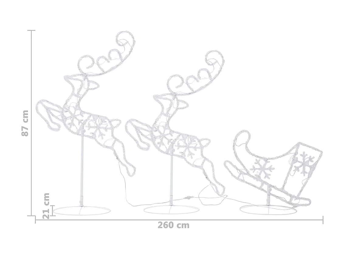 Renne/traîneaux Noël volant Acrylique 260x21x87 cm Bleu