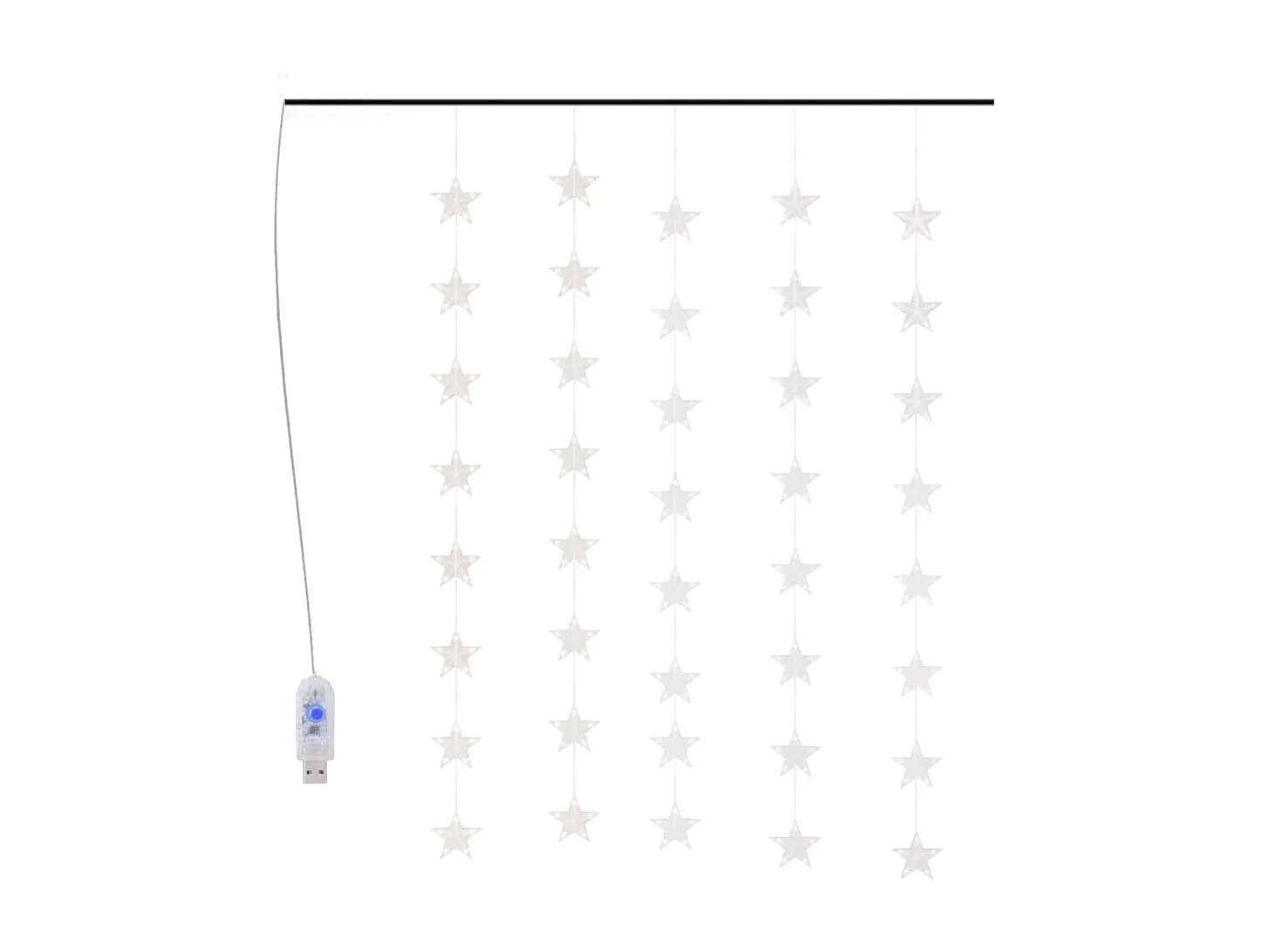 Guirlande lumineuse à étoiles LED 200LED Blanc chaud 8fonctions