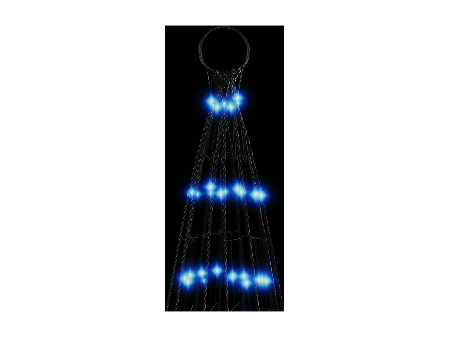 Árbol de Navidad iluminado sobre asta de bandera 1534 LED azul 500 cm