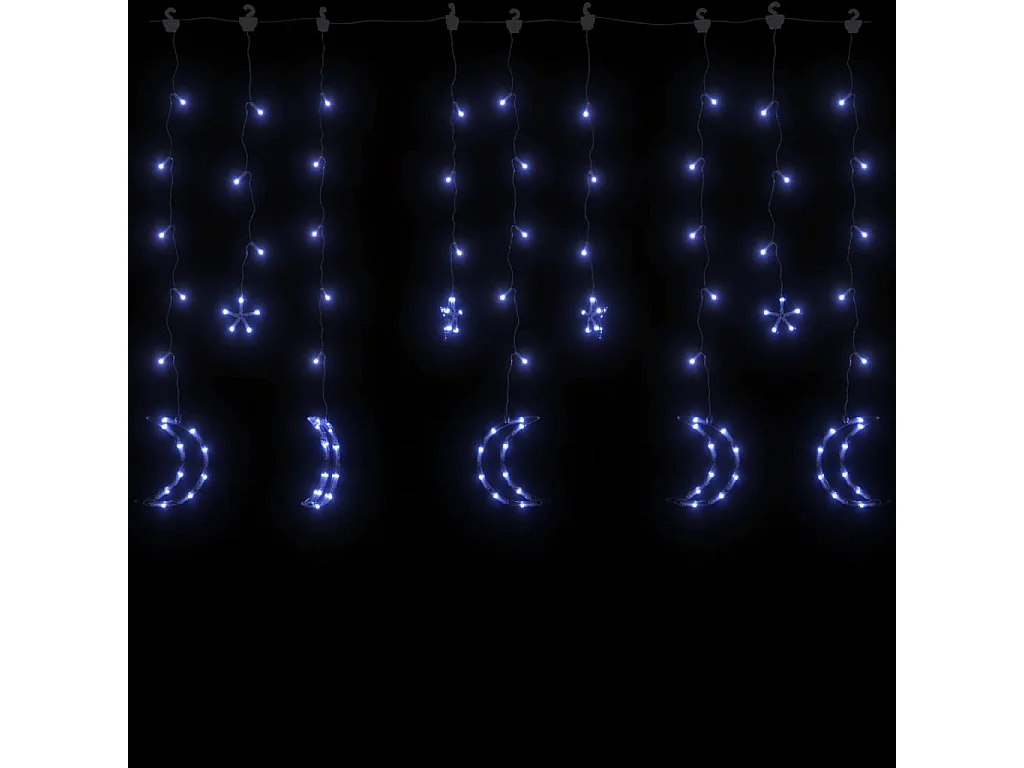 Fio de luz da estrela e da lua com controle remoto 138 LED