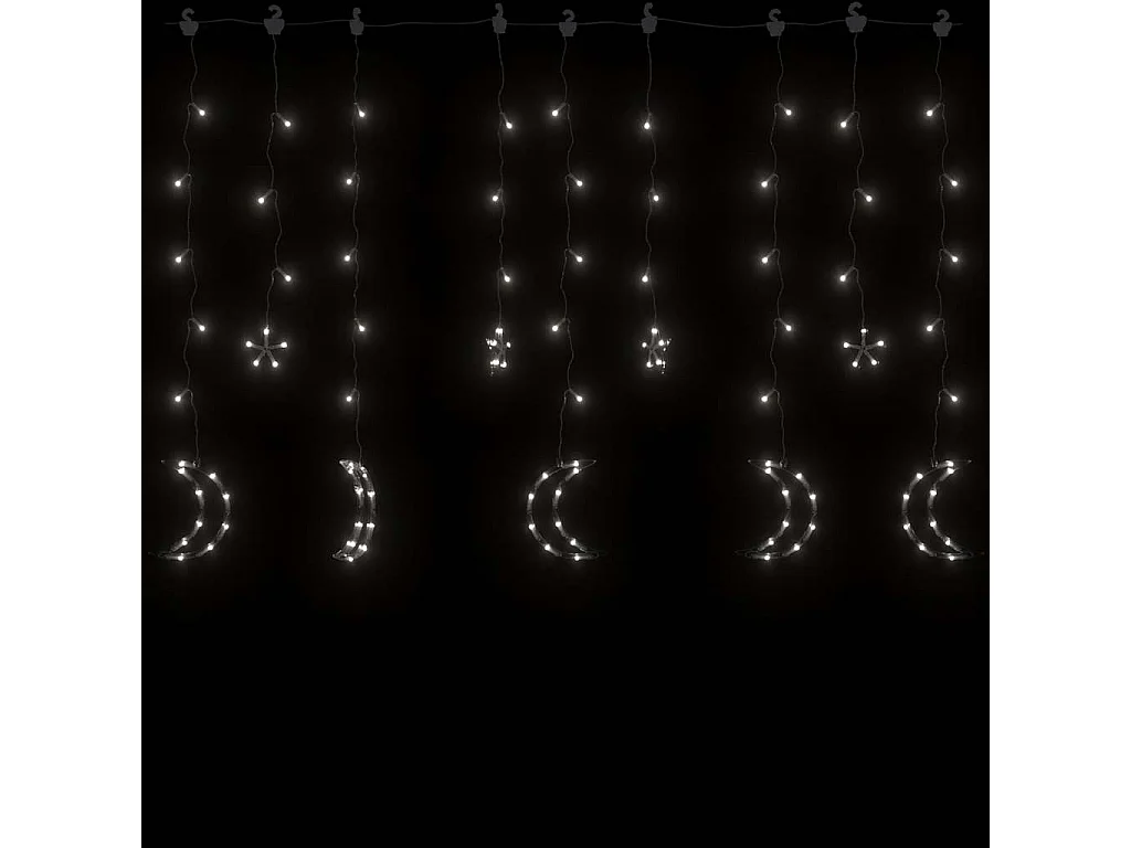 Luzes de corda estrela e lua com controle remoto 345 LEDs