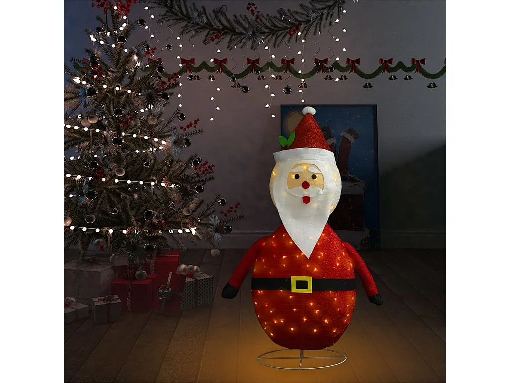 Décoration de Noël Figurine Père Noël LED Tissu de luxe 120 cm