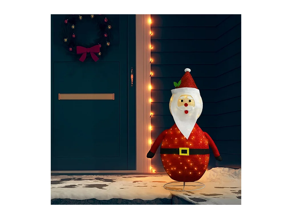 Kerstdecoratie Kerstman Beeldje LED Luxe Stof 120cm