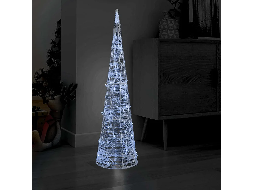 Cône lumineux décoratif pyramide LED Acrylique Blanc froid