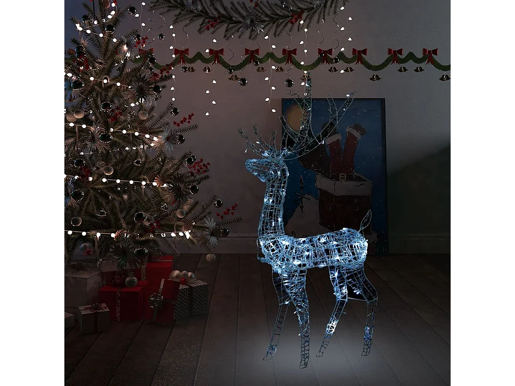 Decoração de Natal rena Acrílico 140 LED branco frio 120 cm