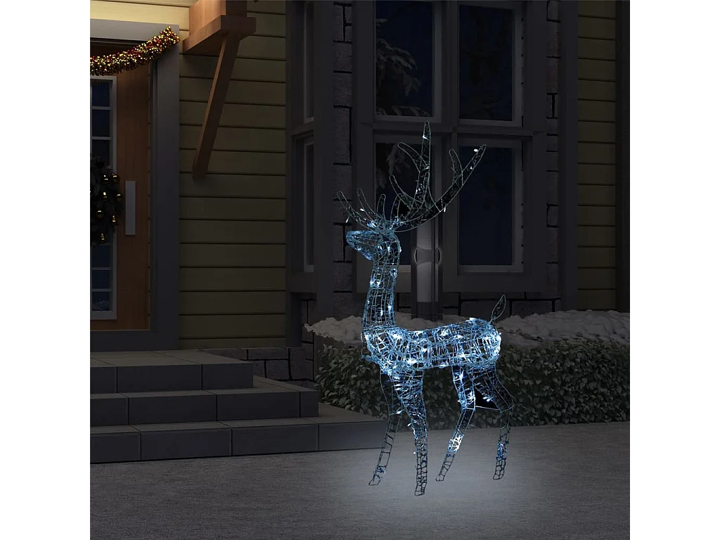 Decoração de Natal rena Acrílico 140 LED branco frio 120 cm