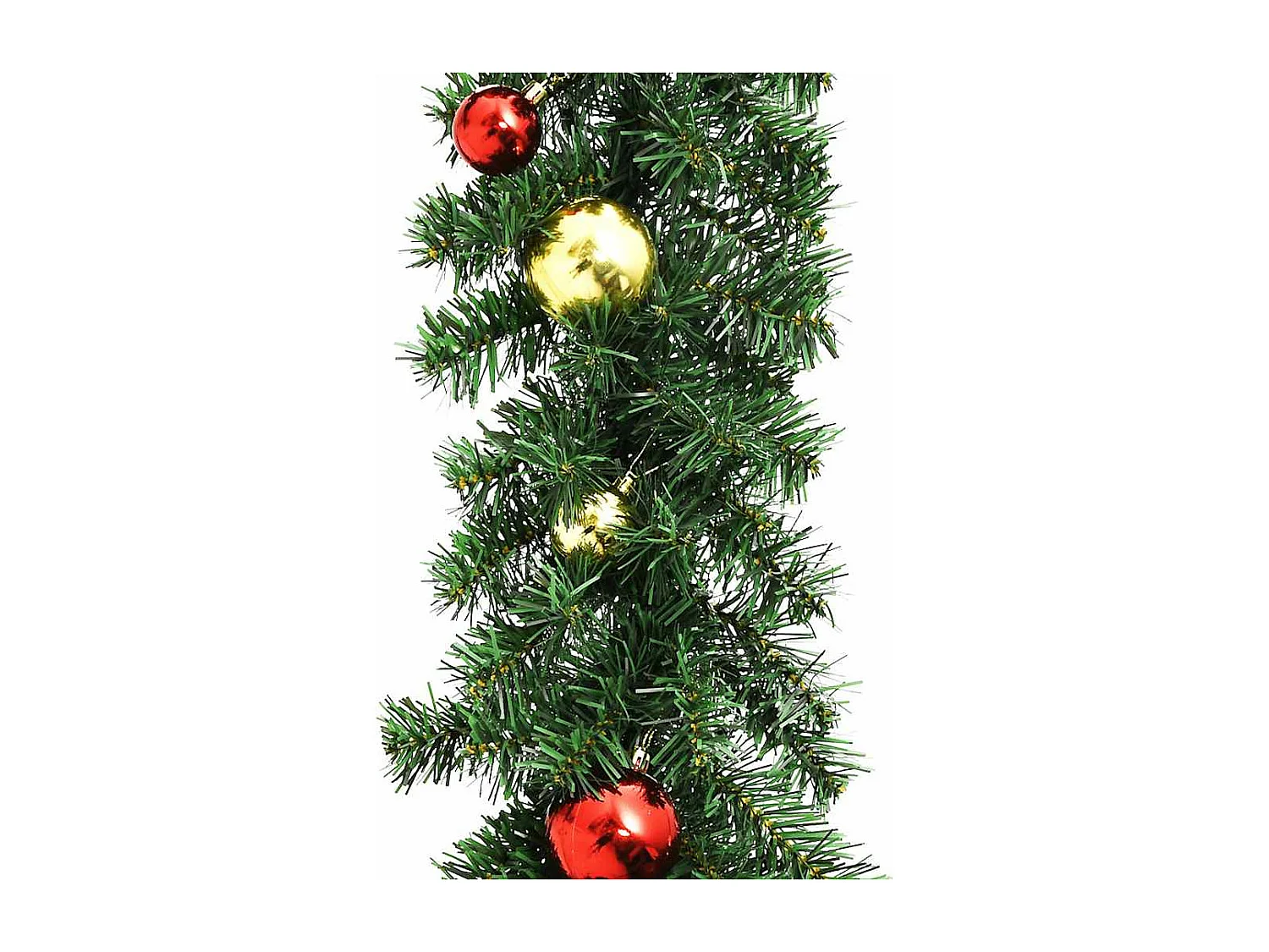 Ghirlanda natalizia decorata con palline e luci led 10 mt