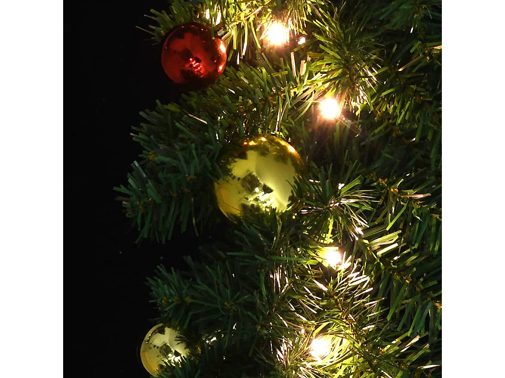 Ghirlanda natalizia decorata con palline e luci led 10 mt