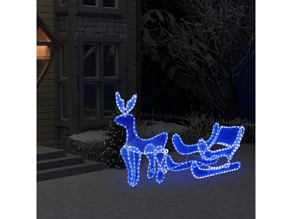 Corda de Luz de Natal Rena e Trenó com Malha 432 LED