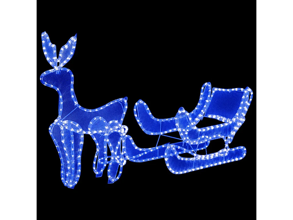 Corda de Luz de Natal Rena e Trenó com Malha 432 LED