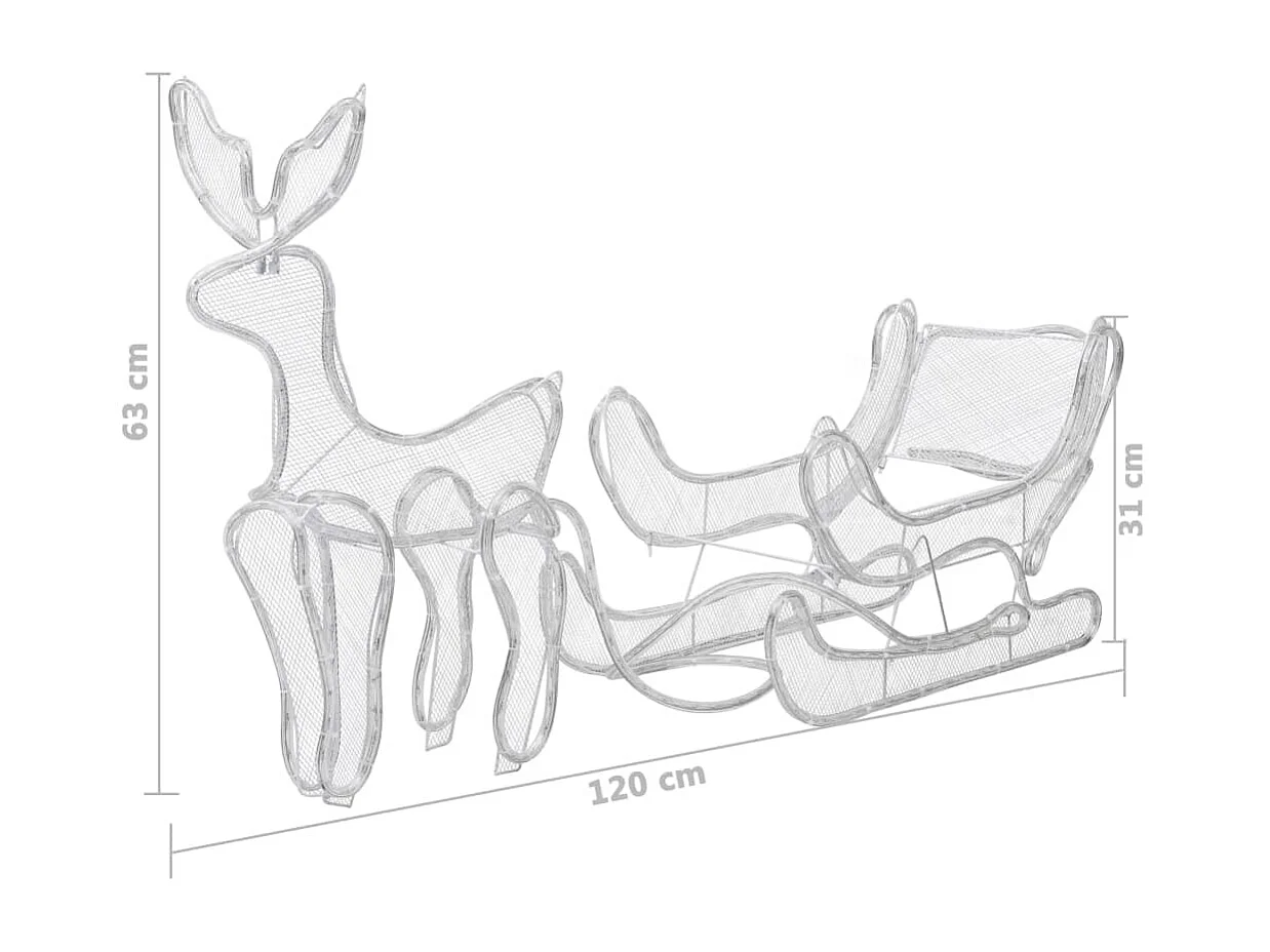 Corda de Luz de Natal Rena e Trenó com Malha 432 LED