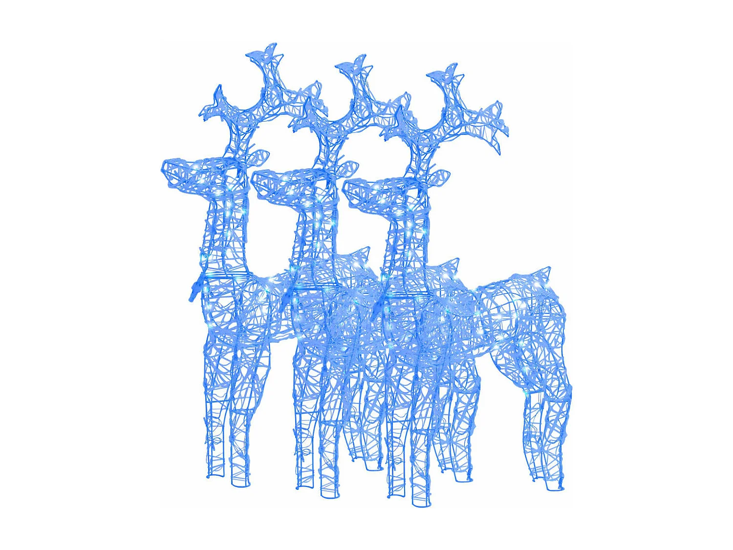 Décorations de Noël de renne 3 pcs 60x16x100 cm Acrylique