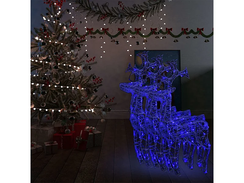 Décorations de Noël de renne 3 pcs 60x16x100 cm Acrylique