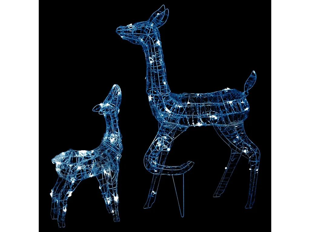 Famille de rennes de décoration Acrylique 160 LED blanc froid