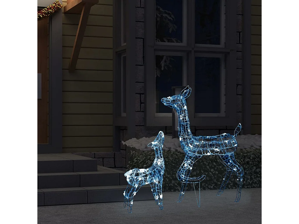 Famille de rennes de décoration Acrylique 160 LED blanc froid