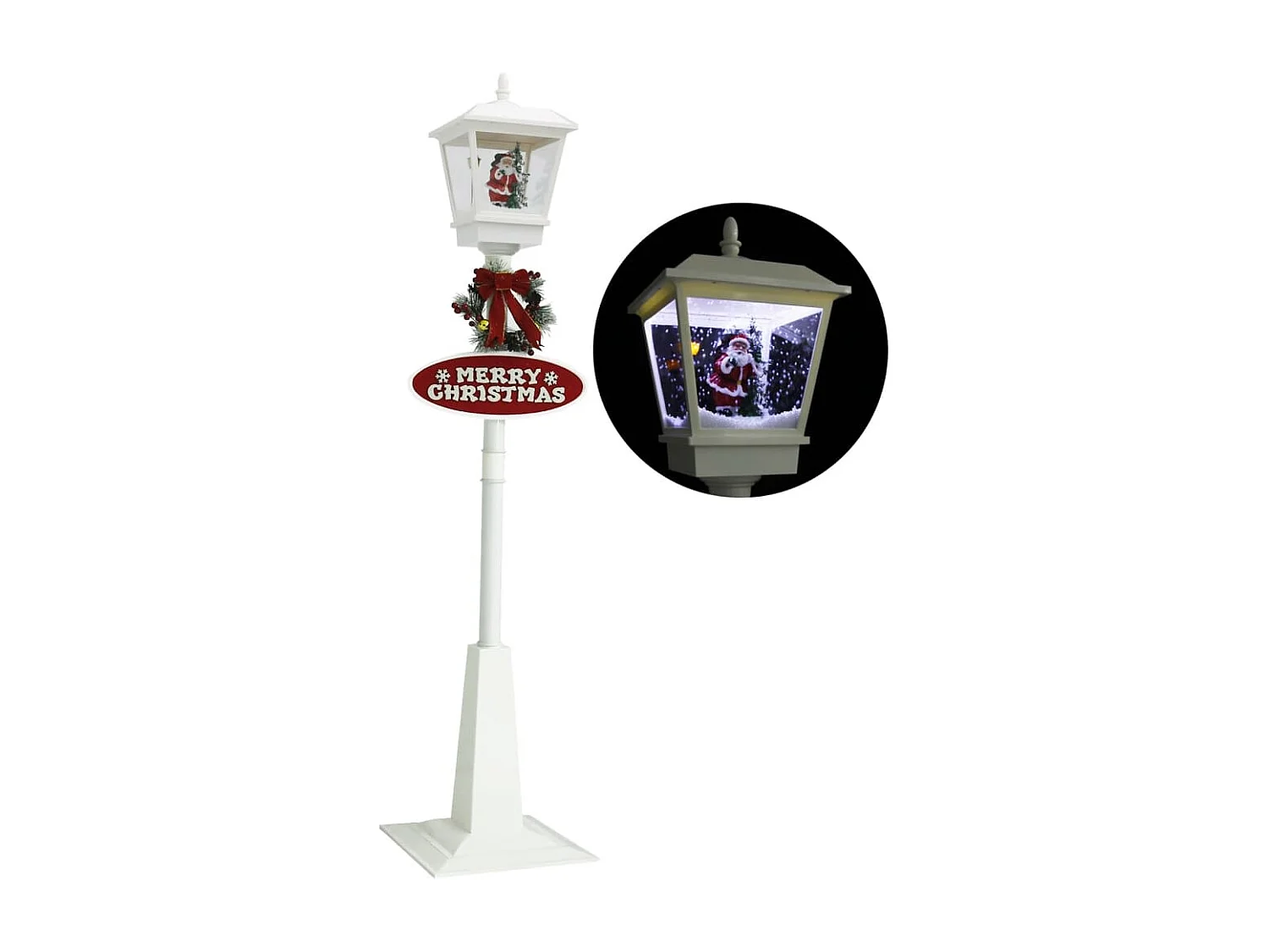 Lampadaire de Noël avec Père Noël 180 cm LED