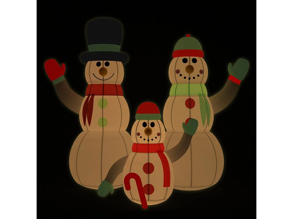 Famille de bonhommes de neige gonflable avec LED 500 cm