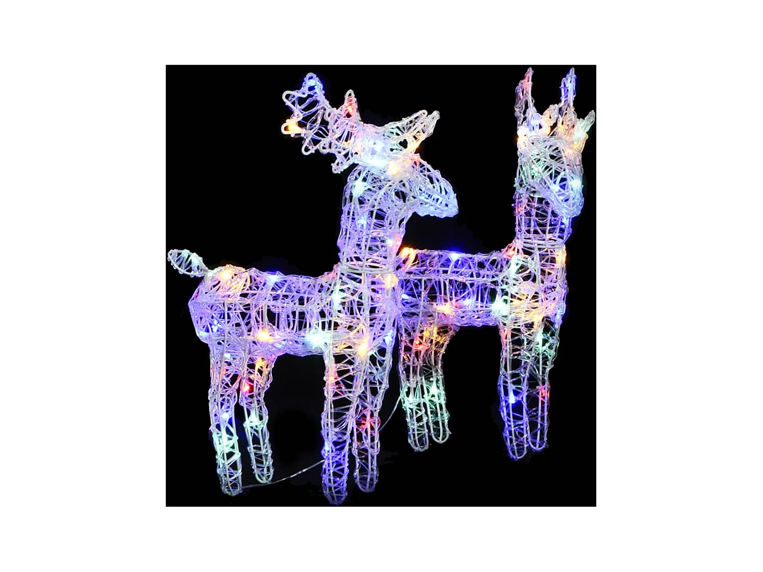 Weihnachts-Rentier, 2 Stück, 80 LEDs, mehrfarbiges Acryl
