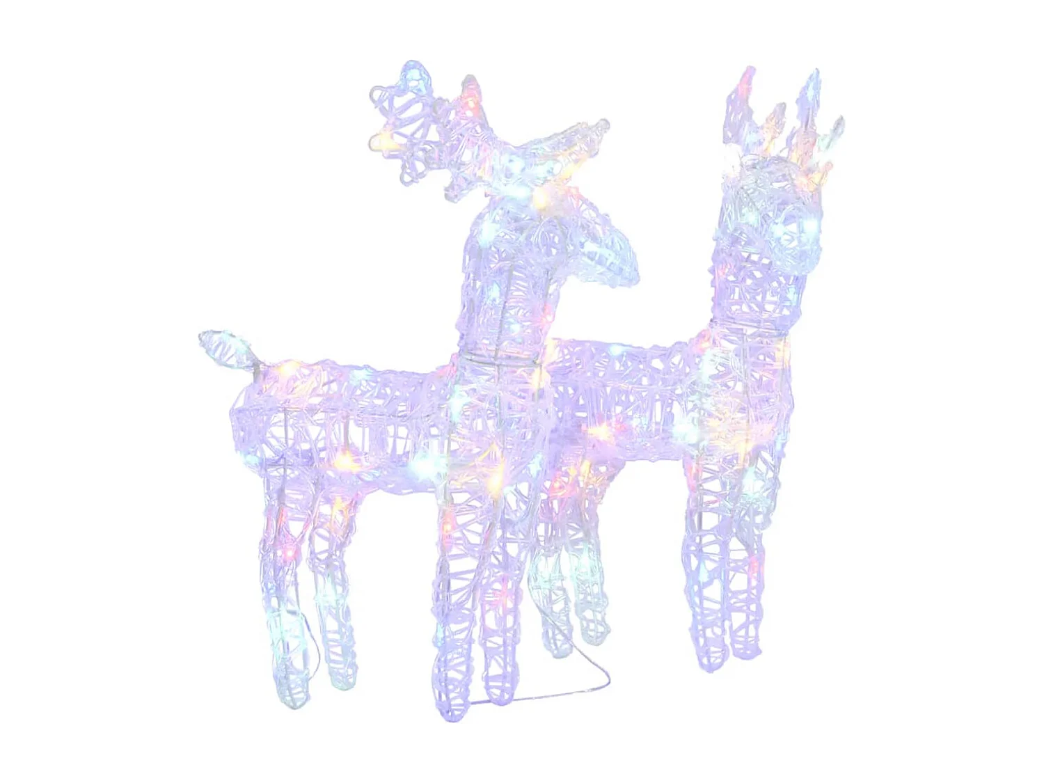 Weihnachts-Rentier, 2 Stück, 80 LEDs, mehrfarbiges Acryl