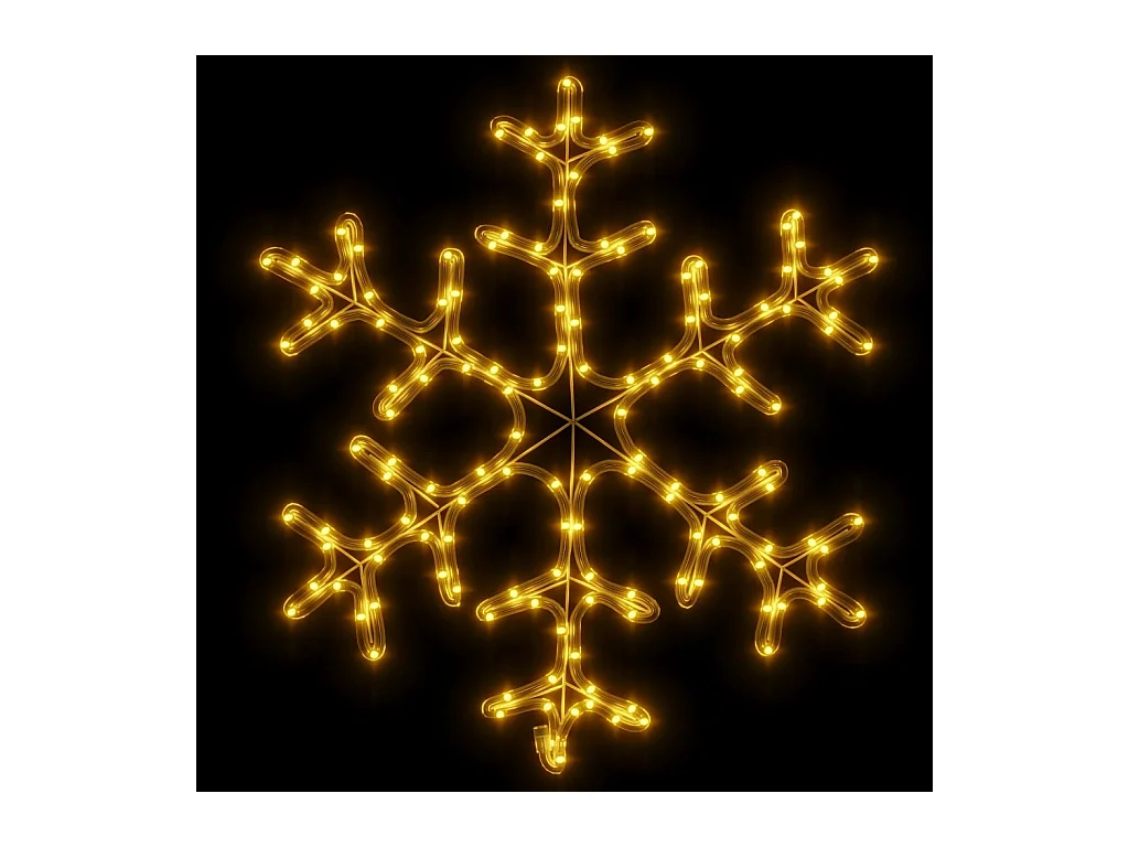 Flocons de neige de Noël avec LED 2 pcs Blanc chaud 59x59 cm