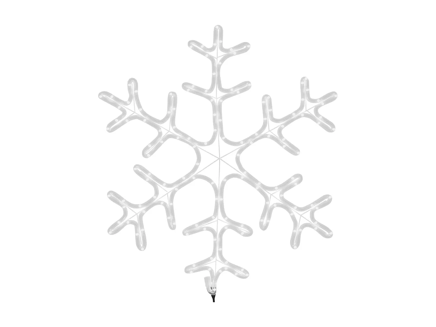 Flocos de neve de Natal com LED 2 peças Branco quente 59x59 cm