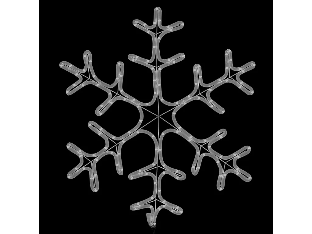 Flocos de neve de Natal com LED 2 peças Branco quente 59x59 cm