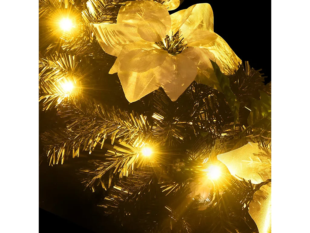 Ghirlanda natalizia con luci LED Nera 2,7 mt PVC