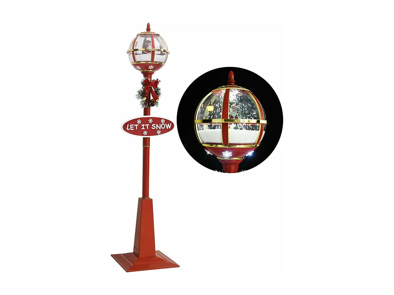 Lampada da terra natalizia con Babbo Natale LED 175 cm