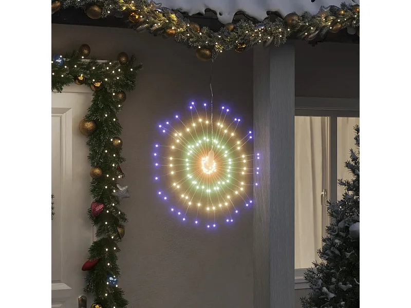 Étoile rayonnante de Noël 140 LED 4 pcs multicolore 17 cm