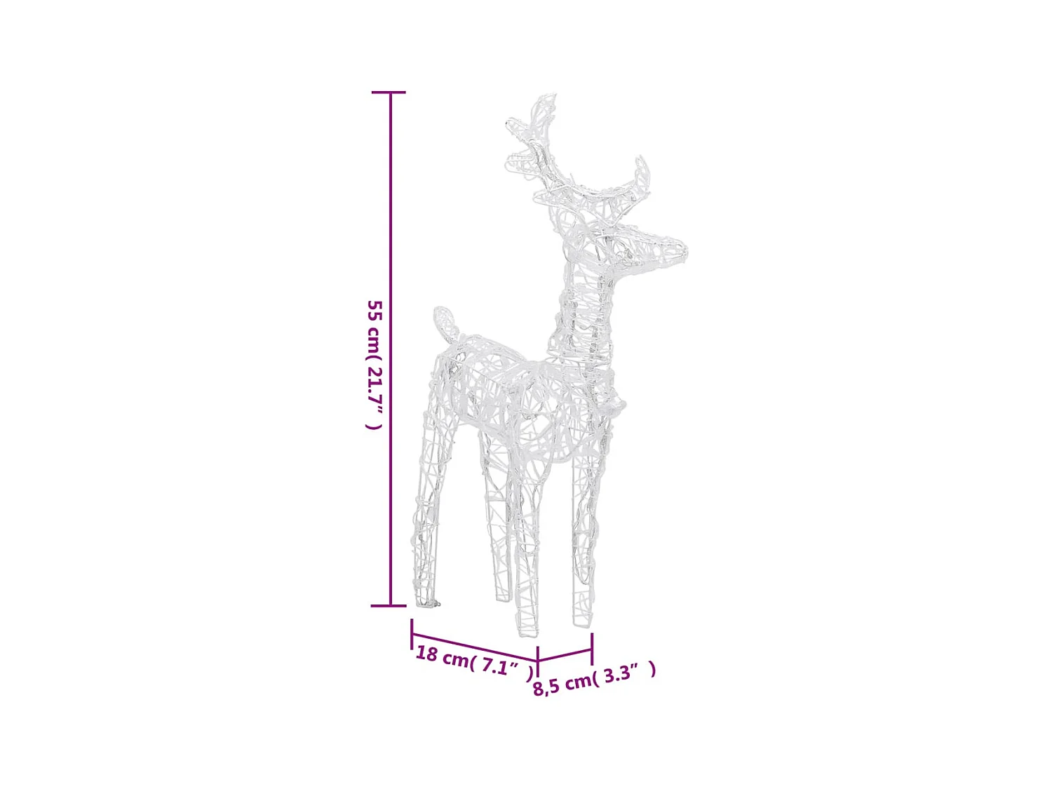 Weihnachtsdekoration Rentier und Schlitten 320 LED Acryl