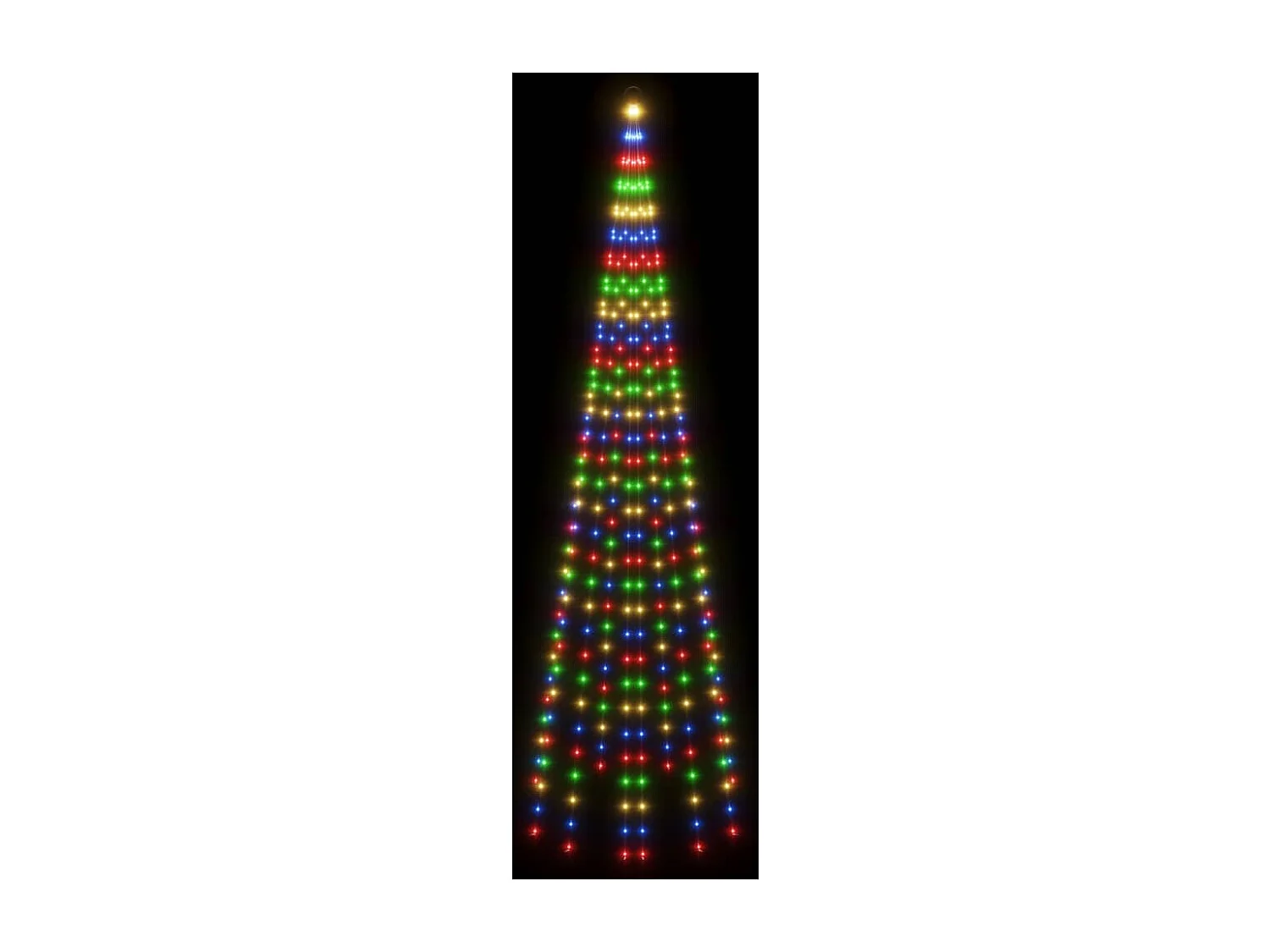 Árbol de Navidad sobre asta de bandera 310 LED de colores 300 cm